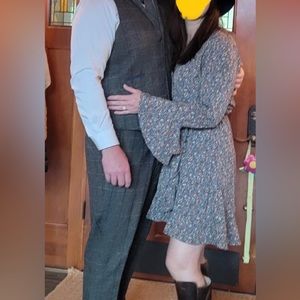 Women’s Jodifl Wrap Dress, Size Large, Teal and Brown